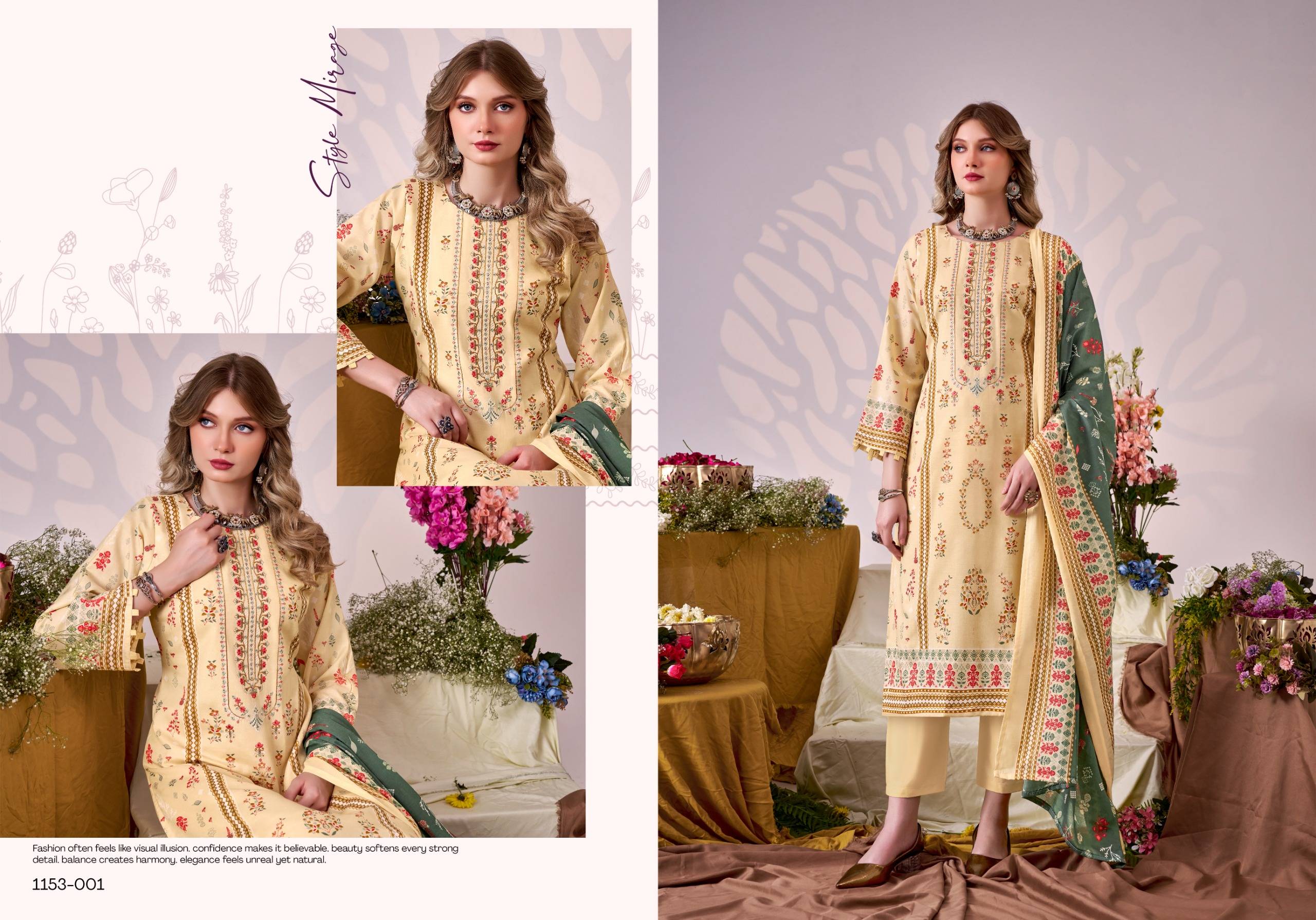 BIN KAREEM VOL 5 By ROMANI 1153-001 To 1153-008 Series Designer Suits Premium Soft Cotton Dresses At Wholesale Price